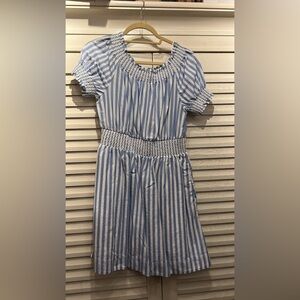 Jcrew smocked poplin cotton dress with puff sleeves- small